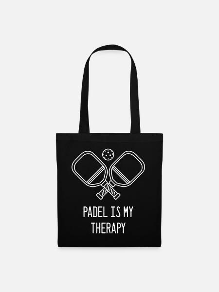 Padel - Padel is my therapy - Stoffbeutel - Schwarz