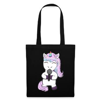 belle chanteuse licorne chantante chantant des musiciens - Sac en tissu - noir - Devant