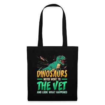 Funny Dinosaurs Never Went To The Vet Veterinarian - Stoffbeutel - Schwarz - Vorne
