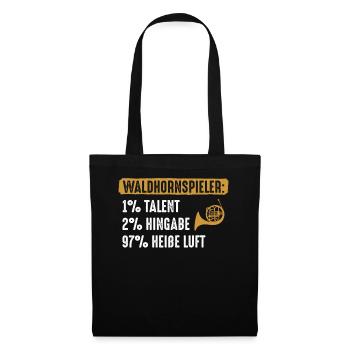 Horn Waldhornspieler - Stoffbeutel - Schwarz - Vorne
