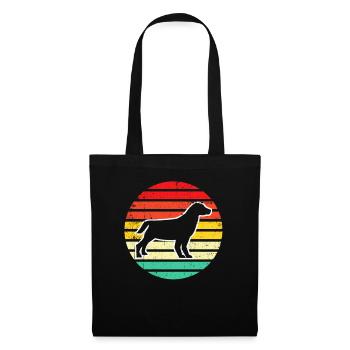 Dog Hund Silhouette Retro - Stoffbeutel - Schwarz - Vorne