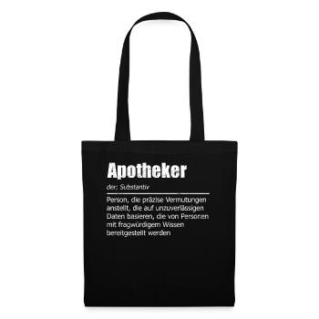 Pharmazeut Pillendreher Apotheke Apotheker - Stoffbeutel - Schwarz - Vorne