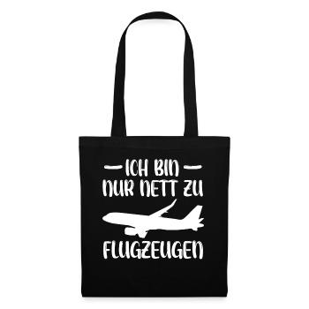 Flugzeuge Modellflieger Flugzeug Pilot - Stoffbeutel - Schwarz - Vorne