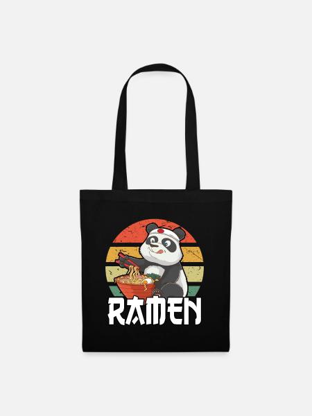 Kawaii Ramen Anime Panda Japan Otaku Animes - Stoffbeutel - Schwarz