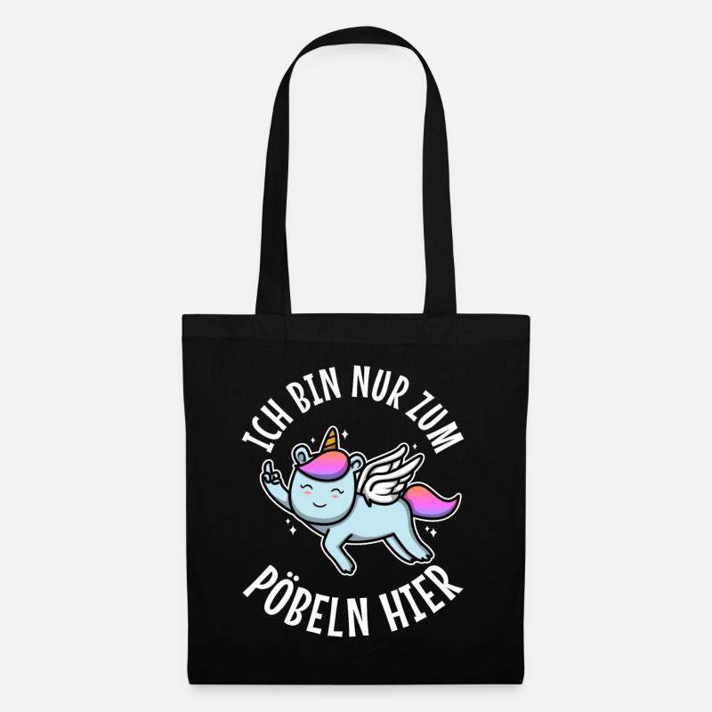 Ich bin nur zum pöbeln hier - Stoffbeutel - Schwarz