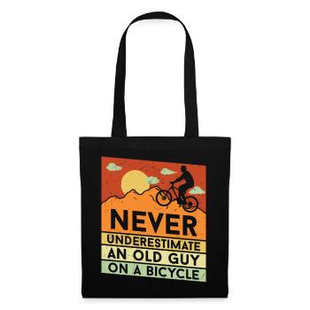 Never Underestimate an Old Guy on a Bicycle - Stoffbeutel - Schwarz - Vorne