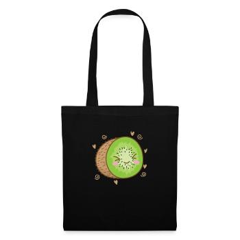 Kiwi tranché fruit fruit animal - Sac en tissu - noir - Devant