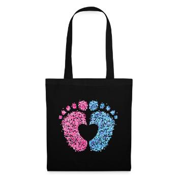 Grossesse Mère Maman Bébé Pieds - Sac en tissu - noir - Devant