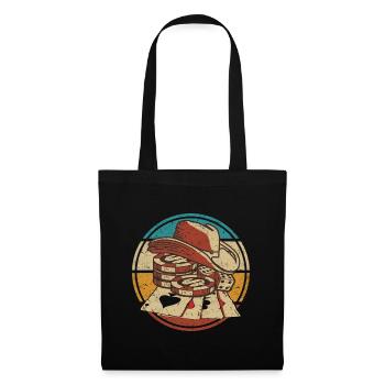 Cartes de poker Casino Jetons de poker Jouer Poker Retro - Sac en tissu - noir - Devant