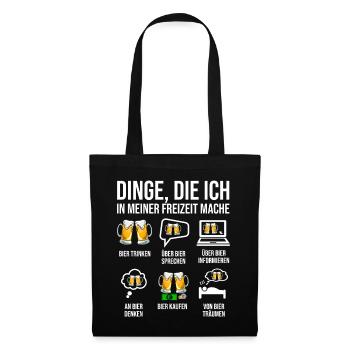 Bier Saufspruch Biertrinker Bierkenner Brauer - Stoffbeutel - Schwarz - Vorne