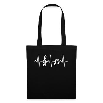 Musique Clef Heartbeat - Sac en tissu - noir - Devant