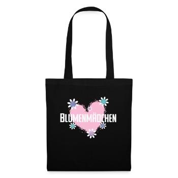 Blumenmädchen Flower Girl Hochzeit Ehe - Stoffbeutel - Schwarz - Vorne