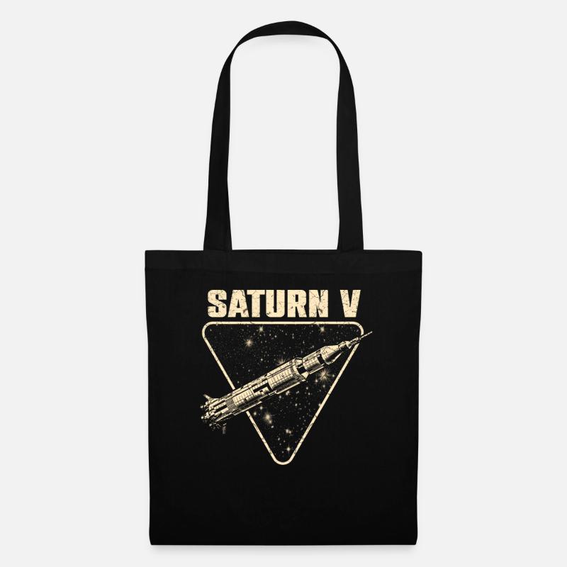 Saturn V Rakete - Stoffbeutel - Schwarz