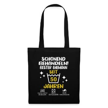Goldene Hochzeit Ehemann 50 Hochzeitstag - Stoffbeutel - Schwarz - Vorne