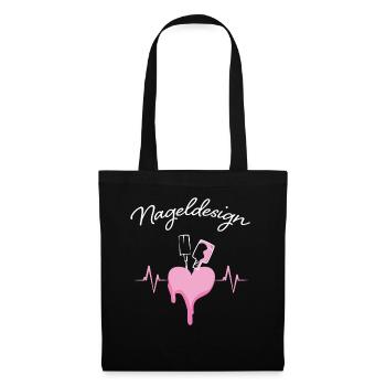 Nail Designer Heartbeat Nail Salon - Sac en tissu - noir - Devant