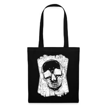 Joueur de poker Cartes à jouer Poker Skull - Sac en tissu - noir - Devant