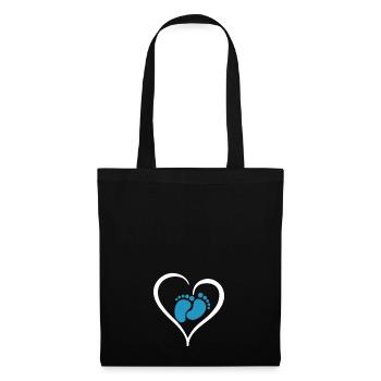 Grossesse Bébé Garçon - Sac en tissu - noir - Devant
