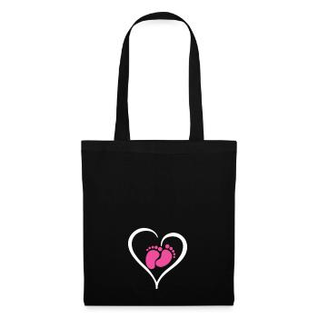 Grossesse Bébé Fille - Sac en tissu - noir - Devant