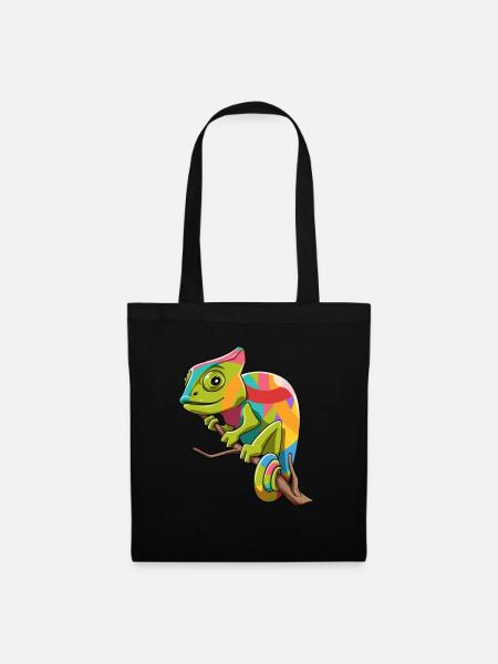 Chamäleon Leguane Zucht Reptilien - Stoffbeutel - Schwarz