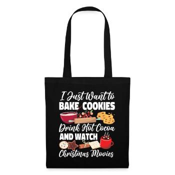 Cuire au four des biscuits de Noël I - Sac en tissu - noir - Devant