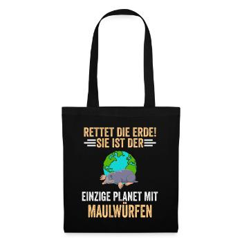 Umweltschutz Tierschutz Maulwürfe Maulwurf - Stoffbeutel - Schwarz - Vorne
