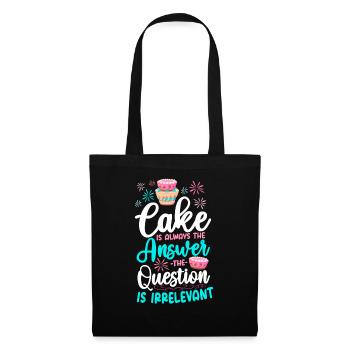 Cuire au four Le gâteau est toujours - Sac en tissu - noir - Devant