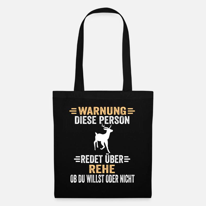 Tierschützer Rehe Reh - Stoffbeutel - Schwarz