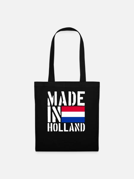 Holland Holländer Lustiger Spruch - Stoffbeutel - Schwarz