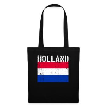 Hollande Pays-Bas Drapeau Vintage - Sac en tissu - noir - Devant