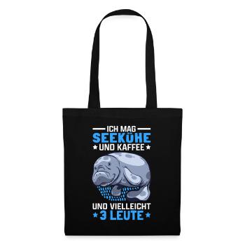 Seekühe und Kaffee Manati Meeressäuger Seekuh - Stoffbeutel - Schwarz - Vorne