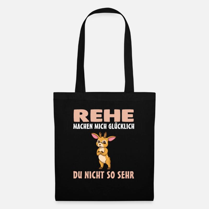 Rehe Wald Reh - Stoffbeutel - Schwarz