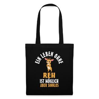 Rehliebhaber Reh - Stoffbeutel - Schwarz - Vorne