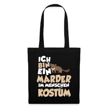 Marder Menschen Kostüm - Stoffbeutel - Schwarz - Vorne