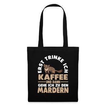 Kaffee Marder - Stoffbeutel - Schwarz - Vorne