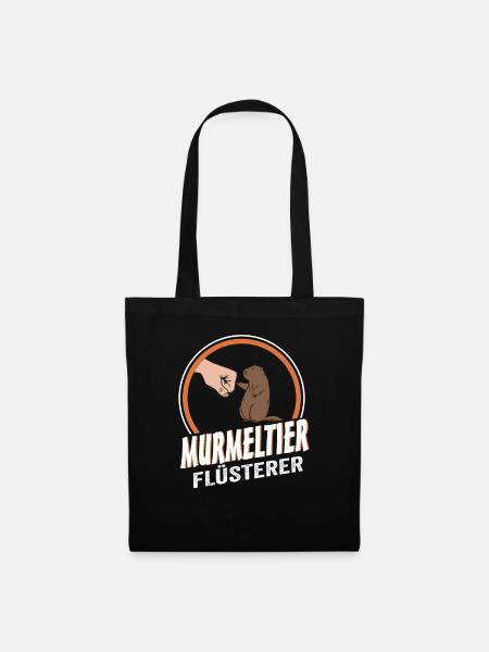 Murmeltier Flüsterer - Stoffbeutel - Schwarz
