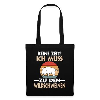 Wildschwein - Stoffbeutel - Schwarz - Vorne
