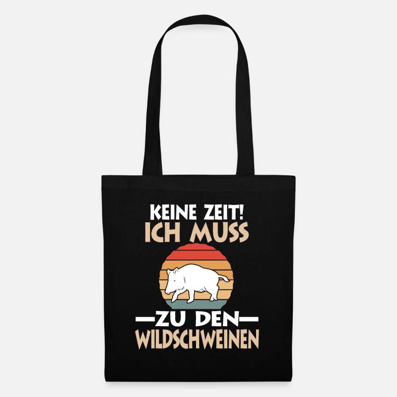 Wildschwein - Stoffbeutel - Schwarz