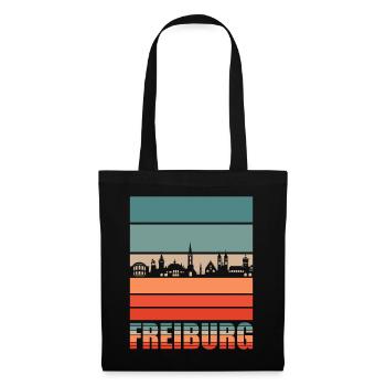 Freiburg | Freiburg Skyline - Stoffbeutel - Schwarz - Vorne