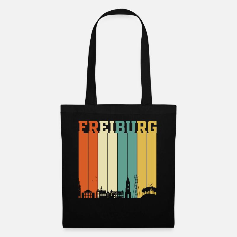 Freiburg Skyline - Stoffbeutel - Schwarz