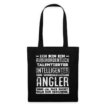 Angelspruch Lustiges Angel Angler Geschenk - Stoffbeutel - Schwarz - Vorne