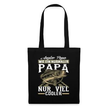 Vatertagsgeschenk Angler Angeln Hobby - Stoffbeutel - Schwarz - Vorne