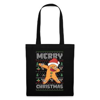 Merry Christmas Gingerbread Man Ugly Christmas - Stoffbeutel - Schwarz - Vorne