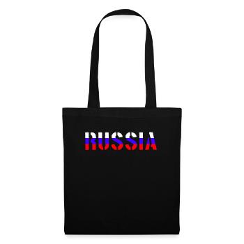 Drapeau de lettrage de la Russie - Sac en tissu - noir - Devant