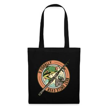 Vintage O'fishally Best Uncle Ever Funny Fishing - Stoffbeutel - Schwarz - Vorne