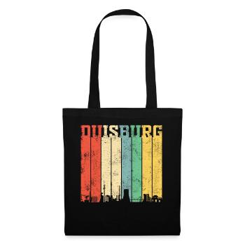 Duisburg | Retro Vintage - Stoffbeutel - Schwarz - Vorne