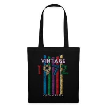 Vintage fabriqué en 1972 pièces d’origine Cadeau 50ème année - Sac en tissu - noir - Devant