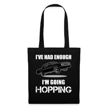 Lowrider Jumpcar Auto Lustiger Spruch Geschenk - Stoffbeutel - Schwarz - Vorne