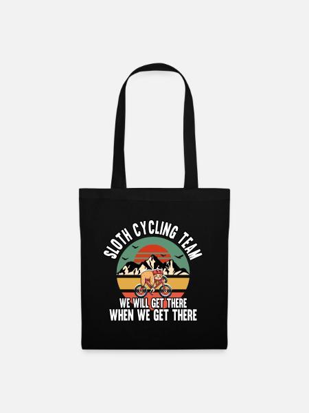 Funny Sloth Cycling Team We Will Get There - Stoffbeutel - Schwarz