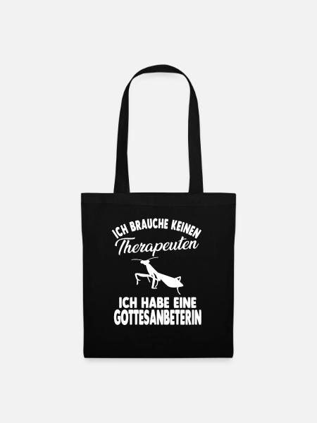 Gottesanbeterin - Stoffbeutel - Schwarz