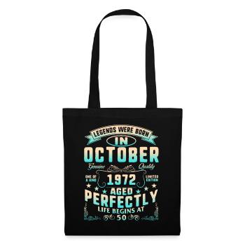 Les légendes sont nées en octobre 1972, la vie commence à - Sac en tissu - noir - Devant